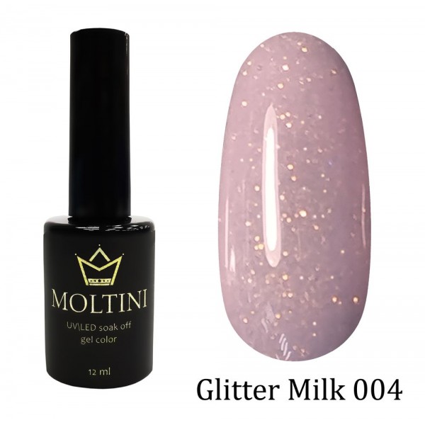 Moltini цветной гель-лак Glitter Milk 004. 12 мл.